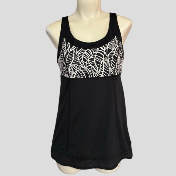 Lululemon Run Ta Ta Topper Black/Pretty Palm Black Angle Wing Athletic Tank 10 - Picture 3 of 14